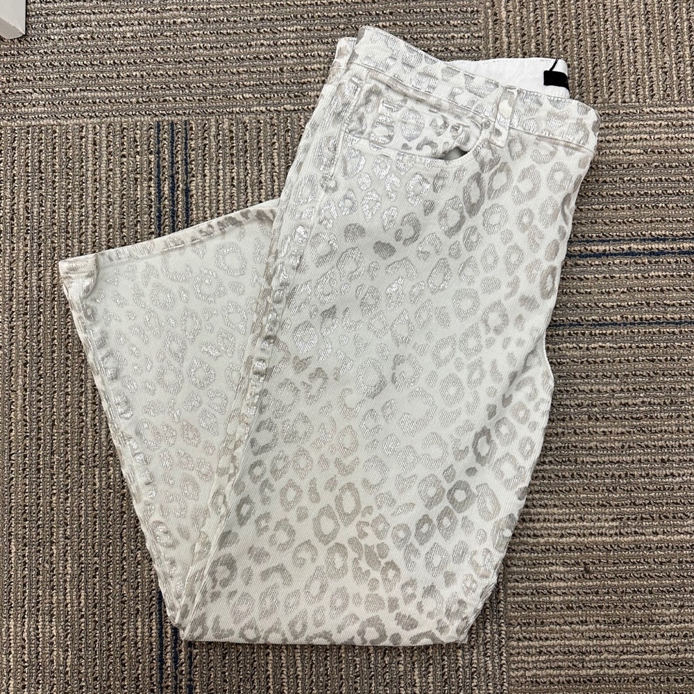 J Brand Selena Mid Rise Crop Boot Corduroy Jeans in Snow Leopard